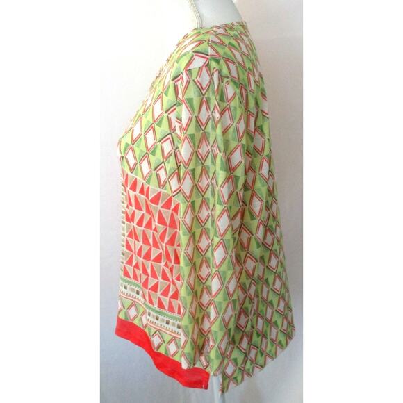 Alfred Dunner Women's Petite 3/4 Sleeve Green & Pink Beaded Shirt Size PL - Picture 4 of 10